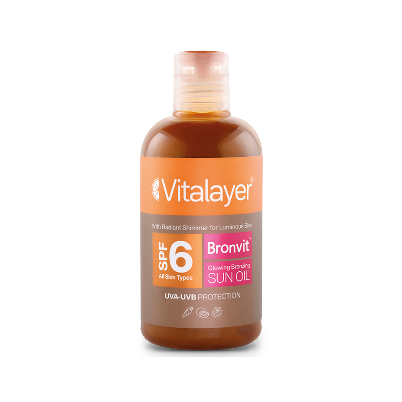 روغن آفتاب برنزه کننده اکلیلی SPF6 صورت و بدن برن ویت ویتالیر