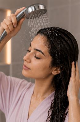 خیس کردن موها